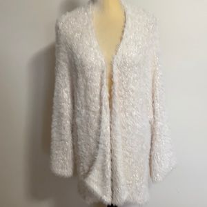 Catherine Malandrino Fuzzy Ivory Cardigan
